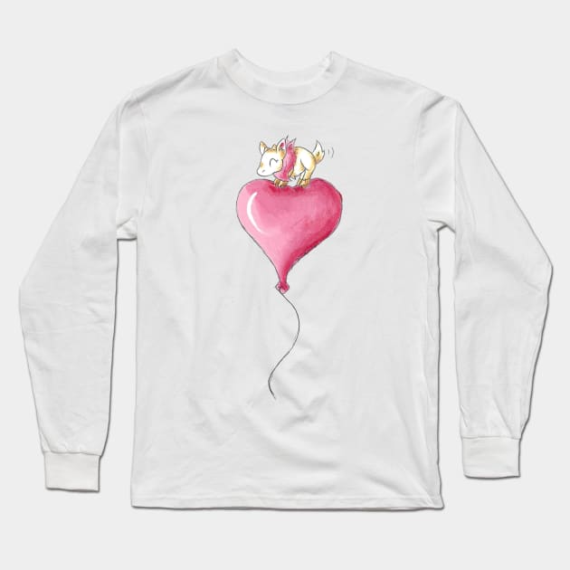 Balloon Ride (Baby Girl) Long Sleeve T-Shirt by KristenOKeefeArt